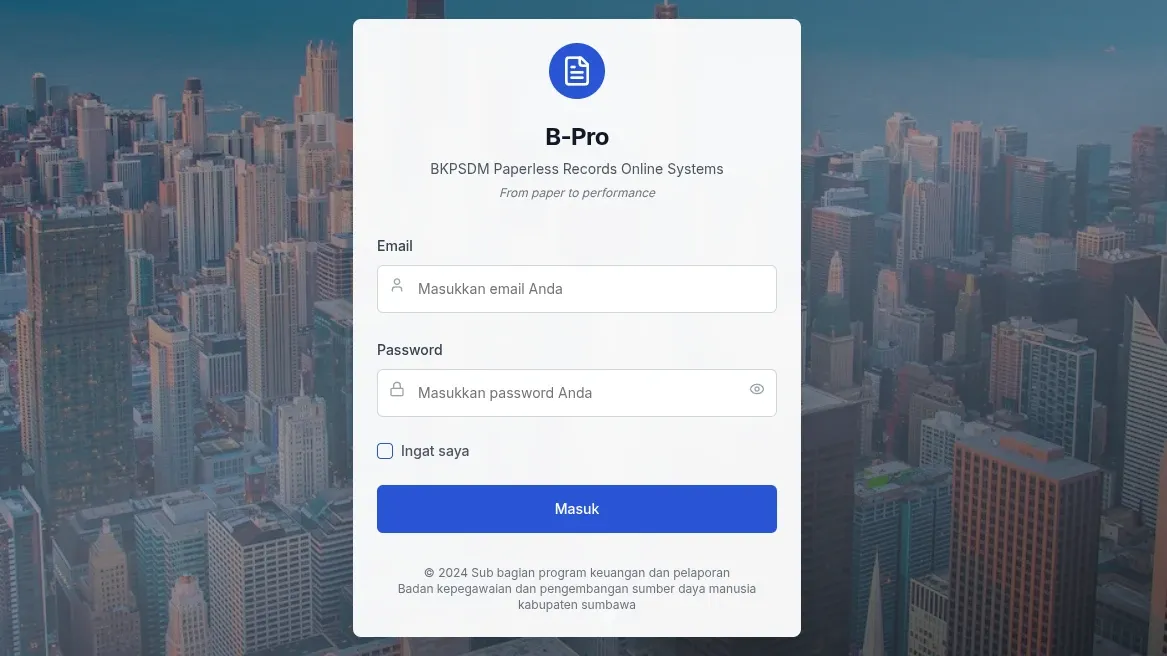BKPSDM Paperless Record Online System